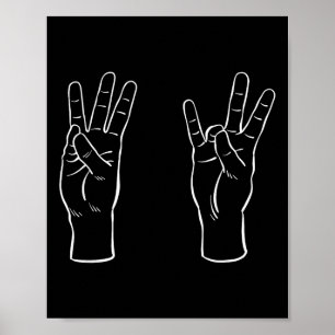 Asl Gebärdensprache Lustig 67 Meme Virale Handzeic Poster