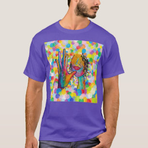 ASL Gemälde der Sign MOTHER auf der Hellen Blase B T-Shirt