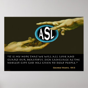 ASL : Gottes Geschenk an Taube 19" x 13" Poster