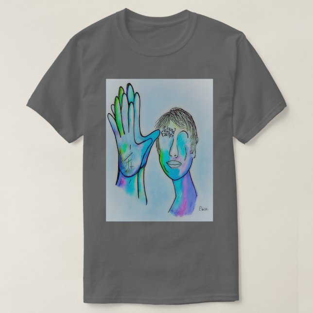 ASL Grandfather in Blue Overtones T-Shirt (Design vorne)