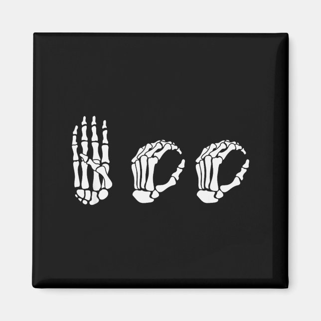 Asl Halloween Skeleton Hand American Sign Language Magnet (Vorne)