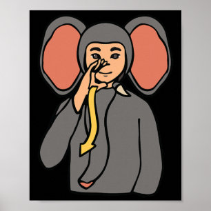 Asl Hand Gesture Deaf Hörschreckenjäger Poster