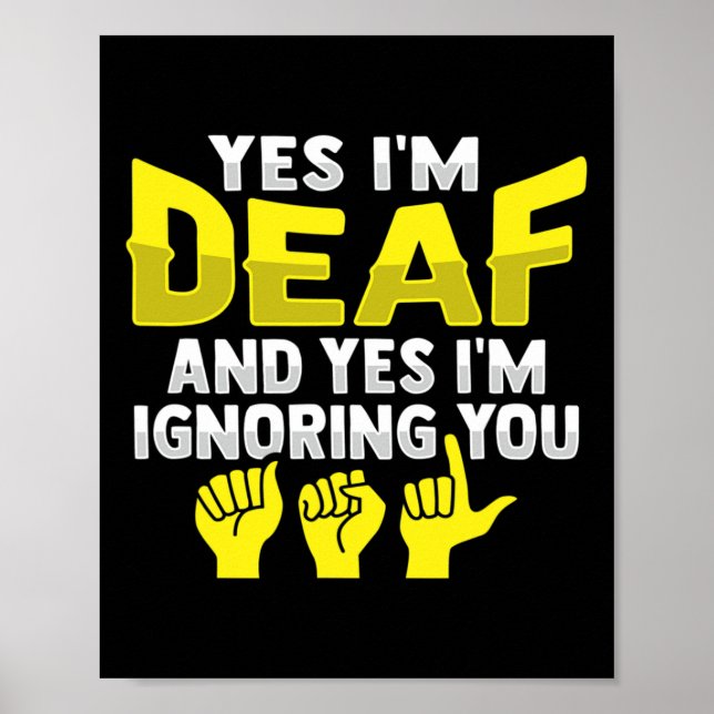 ASL Hand Gesture Deaf Hörverlust Bewusstsein 11 Poster (Vorne)