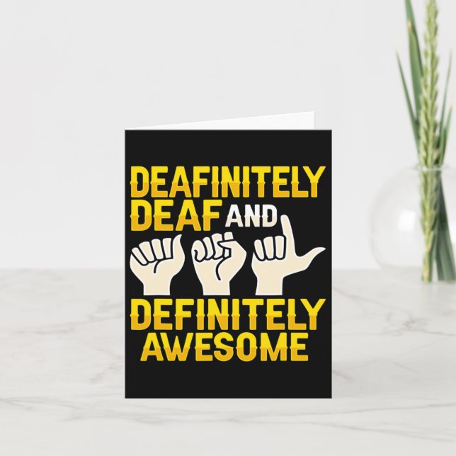 Asl Hand Gesture Deaf Hörverlust Bewusstsein 4 Karte (Vorderseite)