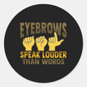 ASL Hand Gesture Deaf Hörverlust Bewusstsein 5 Runder Aufkleber