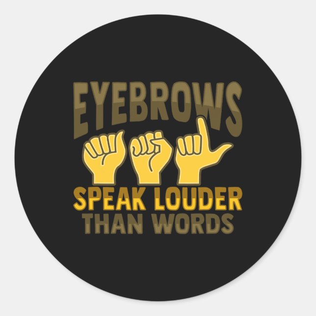 ASL Hand Gesture Deaf Hörverlust Bewusstsein 5 Runder Aufkleber (Vorderseite)