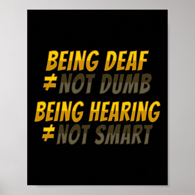 ASL Hand Gesture Deaf Hörverlust Bewusstsein 6 Poster (Vorne)