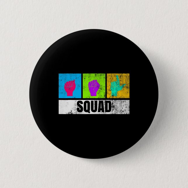 ASL-Handschrift für Deaf Stolz und Deaf Awa Button (Vorderseite)