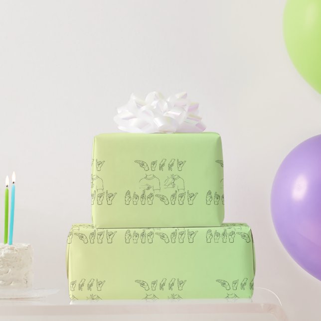 ASL Happy Birthday /Hand Signature and Finger Rech Geschenkpapier (Partygeschenke)
