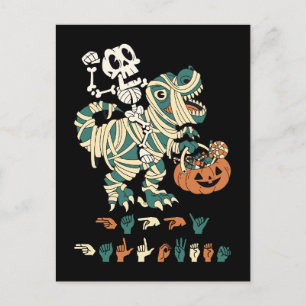 ASL Happy Halloween II - Niedliche Spooky Saison Postkarte