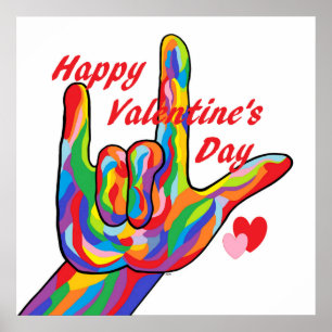 ASL Happy Valentine's Day Poster