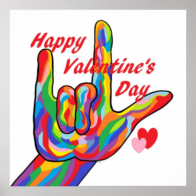 ASL Happy Valentine's Day Poster (Vorne)