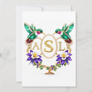 ASL Hummingbird Hochzeit Benutzerdefinierte Buchst Einladung