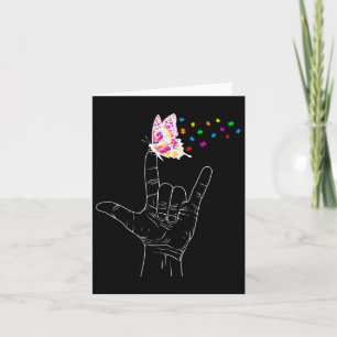 Asl I Liebe, du händest Gebärdensprache Butterfly Karte