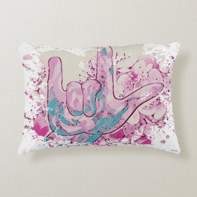 ASL I Liebe - Farbfehler Dekokissen (Vorderseite)