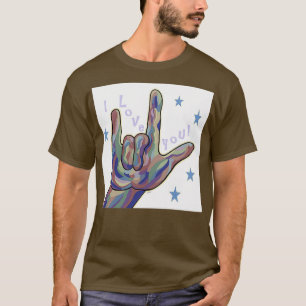 ASL I Liebe Sie in Denim und Camouflage Colors T-Shirt