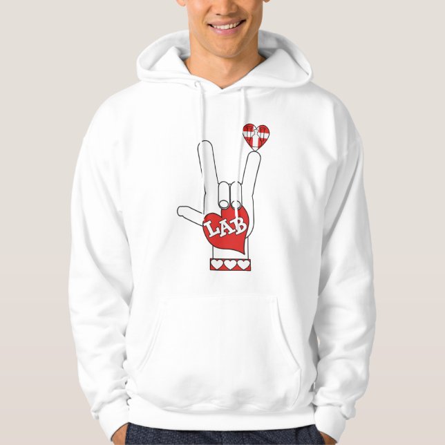 ASL I Liebe SIE LABRADOR unterzeichnen (LABOR) Hoodie (Vorderseite)
