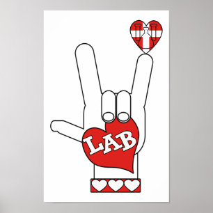 ASL I Liebe SIE LABRADOR unterzeichnen (LABOR) Poster