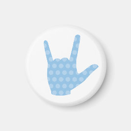 ASL I Liebe You Blue Dots Signing Language Magnet
