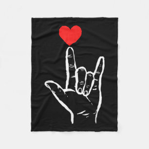Asl I Liebe You Hand Heart American Sign Language  Fleecedecke