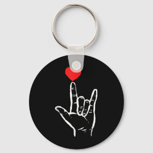 Asl I Liebe You Hand Heart American Sign Language Schlüsselanhänger