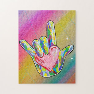 ASL I LIEBE YOU Heart Puzzle