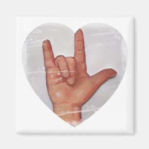 ASL "I LIEBE YOU" HERZSHAPE #2 MAGNET
