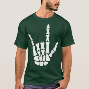 ASL I Liebe You Skeleton Hand auf Black American S T-Shirt