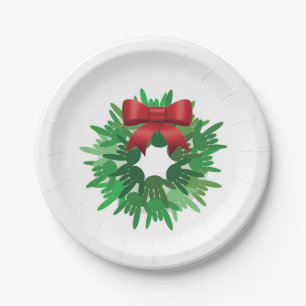 ASL "I Love You" Christmas wreath Pappteller