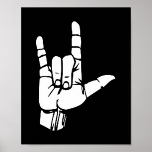Asl I Love You Geschenk American Sign Language T-S Poster