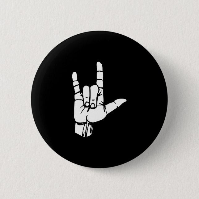 Asl I Love You Gift American Sign Language Tee Pre Button (Vorderseite)