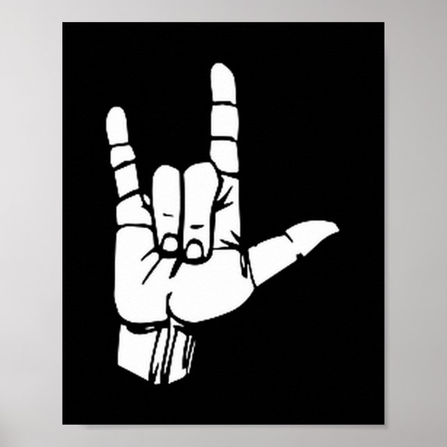 Asl I Love You Gift American Sign Language Tee Pre Poster (Vorne)