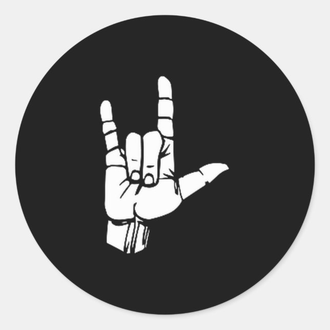 Asl I Love You Gift American Sign Language Tee Pre Runder Aufkleber (Vorderseite)