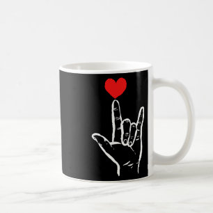 Asl Ich Liebe Dich Hand Herz Amerikanische Gebärde Kaffeetasse