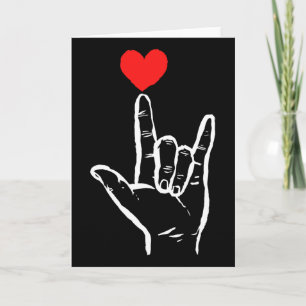 Asl Ich liebe dich Hand Herz Amerikanische Gebärde Karte