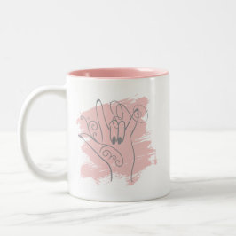 ASL-Illustrierte Tasse - Rosa Personalisiert