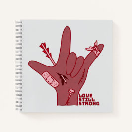 ASL ILY Design - Love Wounded But Still Strong Notizbuch