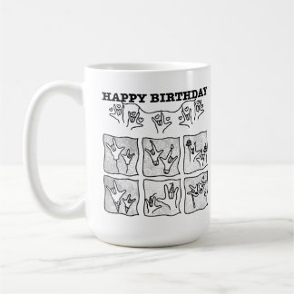 ASL ILY Obsession - Alles Gute zum Geburtstag!  Kaffeetasse