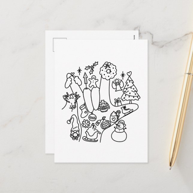 ASL ILY – Winter Vibes  Feiertagspostkarte (Vorderseite/Rückseite Beispiel)