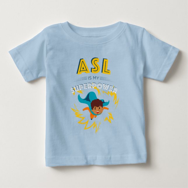 ASL ist meine Supermacht Baby T-shirt (Vorderseite)