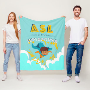 ASL ist meine Supermacht Fleecedecke