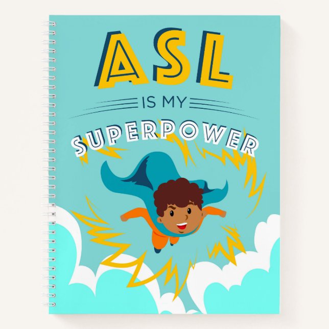 ASL ist meine Supermacht Notizbuch (Vorderseite)