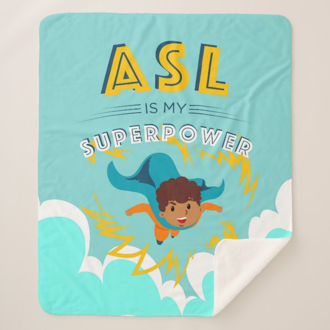 ASL ist meine Supermacht Sherpadecke (Vorderseite)