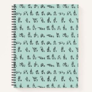 ASL Jade // American Sign Language Alphabet Notizbuch