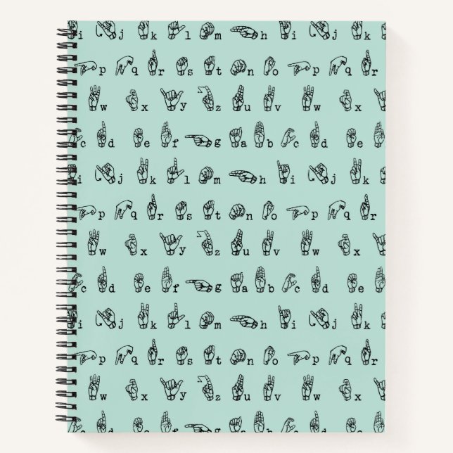 ASL Jade // American Sign Language Alphabet Notizbuch (Vorderseite)