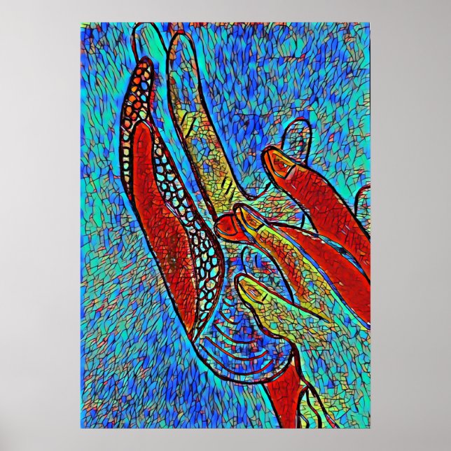 ASL Jesus verklebte Glaseffektposter Poster (Vorne)