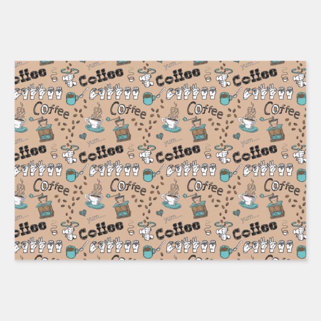 ASL Kaffee & Tee Geschenkpapier Set (Vorderseite)