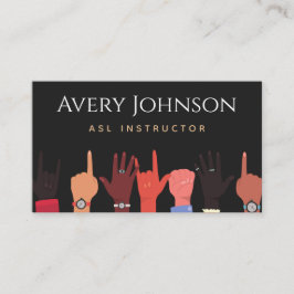 ASL Language Instructor Lehrer Translator Visitenkarte