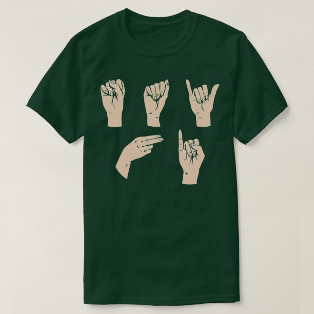 ASL Learning Say Hi Funny Hand Sign language Inter T-Shirt (Design vorne)