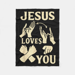 ASL-Lehrer Amerikanische Gebärdensprache Christlic Fleecedecke